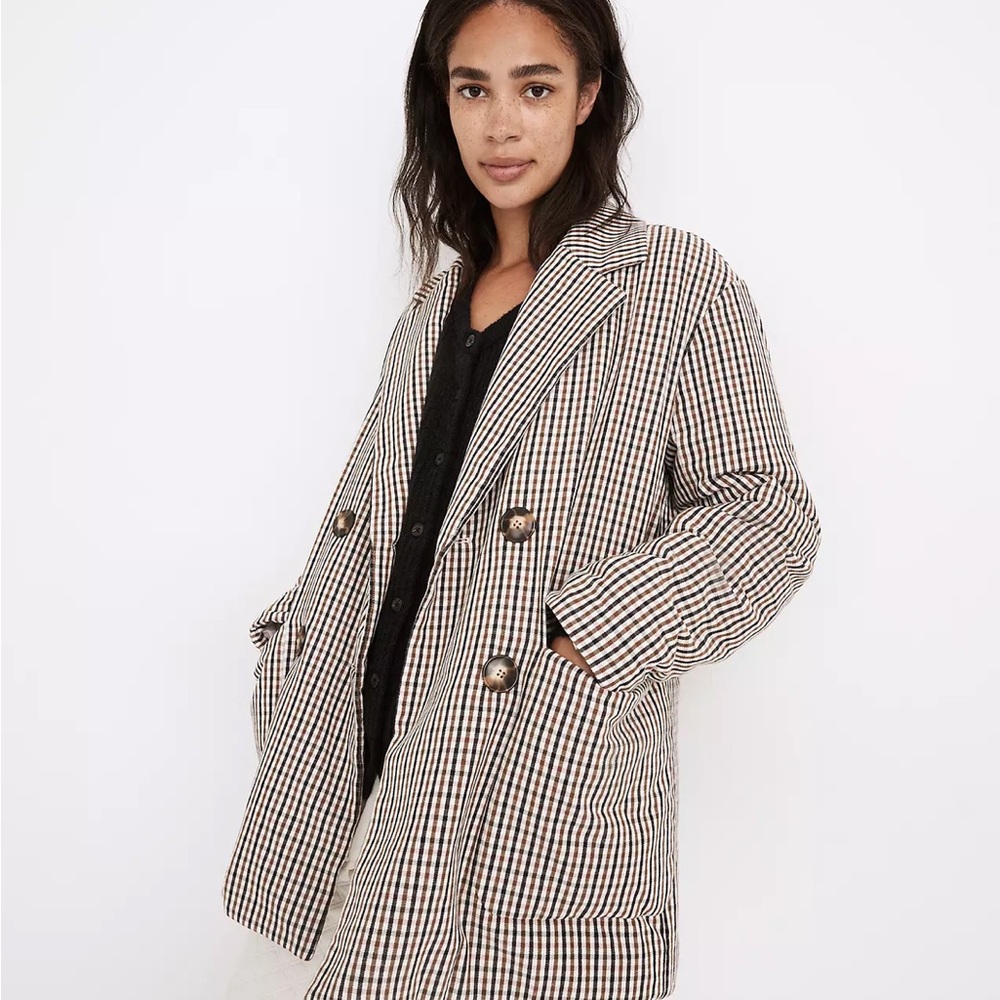 Madewell padded coat, plaid NWOT, quilted